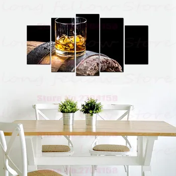 

Modern Kitchen Decor White Wine Wooden Barrel Sandwich Burger Still Life Food Pictures for Restaurant Home Decor Drop Shipping