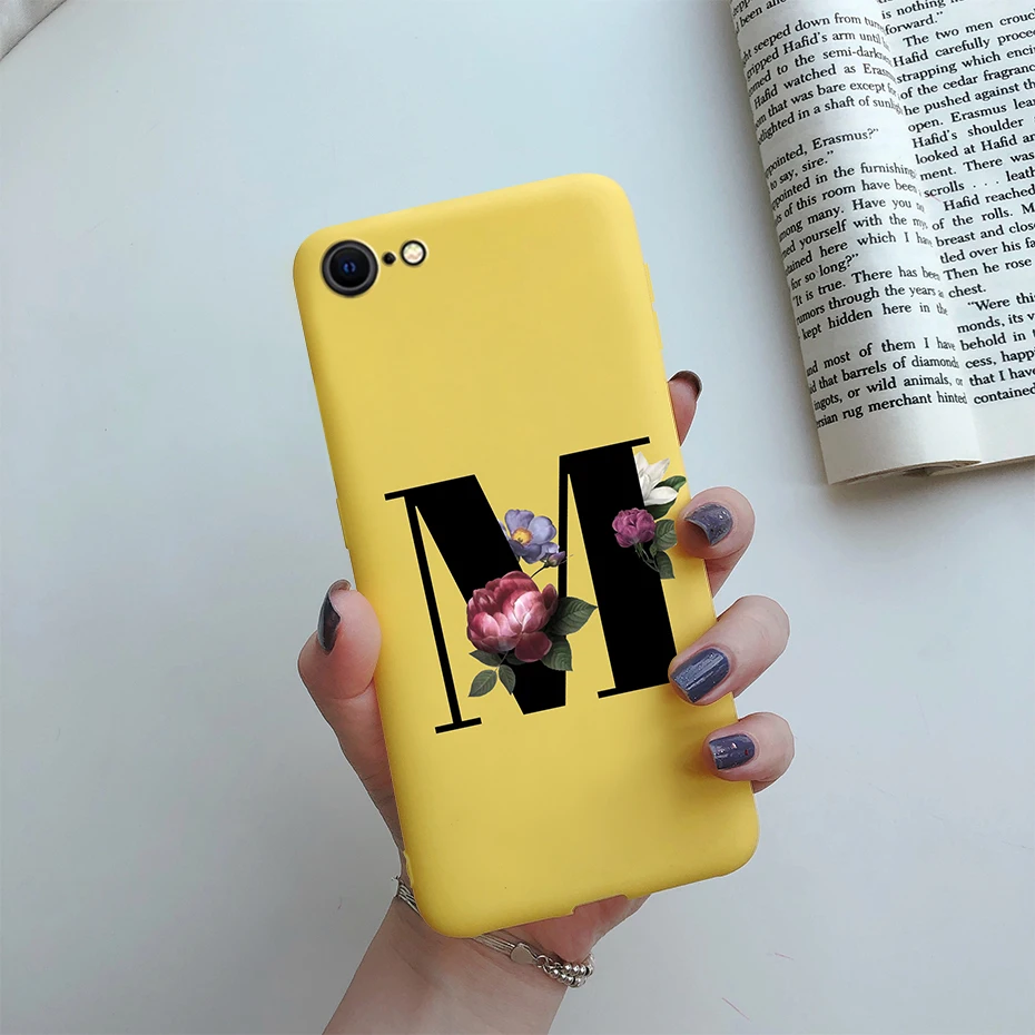 Alphabet Flower Silicone Phone Case – Soft, Stylish Bumper Cover