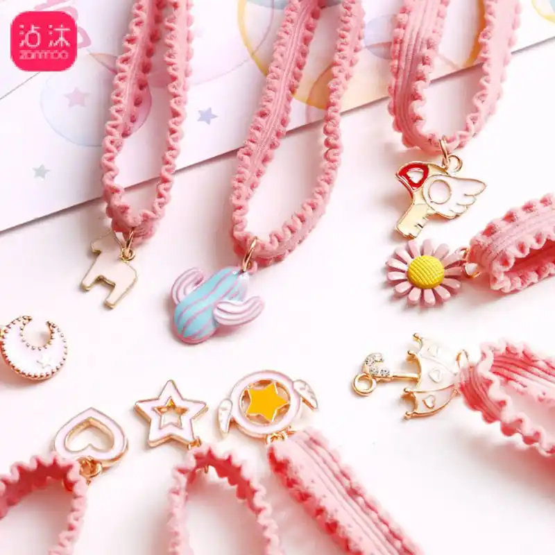 Japanese Sweet Girls Elastic Rubber Band Hair Ties Scalloped