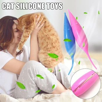 

Cat Toothbrush IQ Improve Mouse Shape Cat Catnip Chew Toy Silcone Pet Toys PR Sale