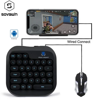 

2 IN 1 PUBG Controller Mobile Gamepad USB Gaming Keyboard Builtin Pressure Gun Function For Android PUBG Games One handed Keybod