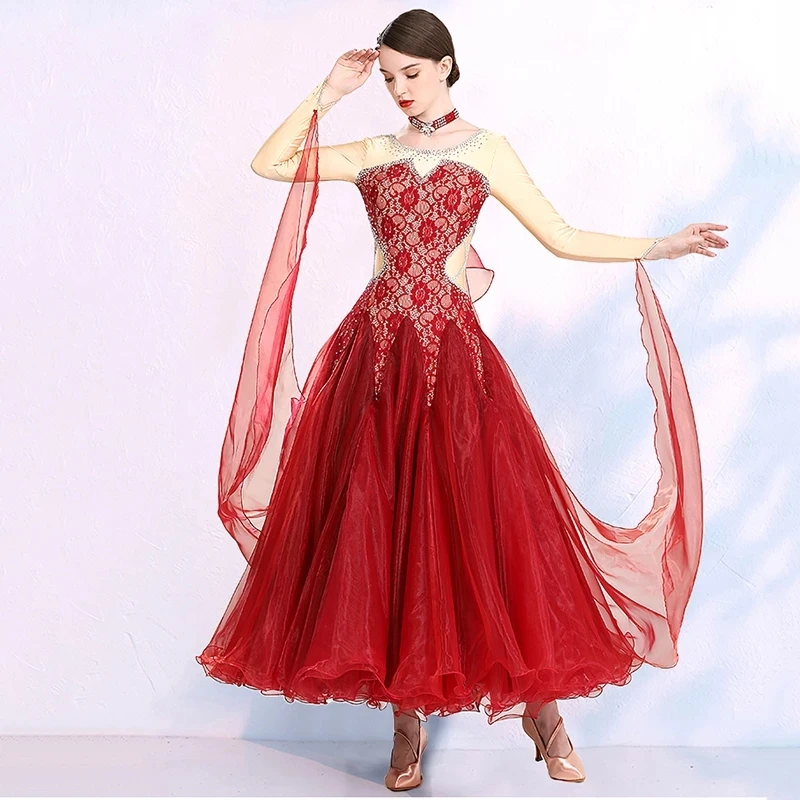 

Waltz Ballroom Dresses Standard Dance Performance Costumes Competition Clothing Stage Wear High End Women Evening Party Gown