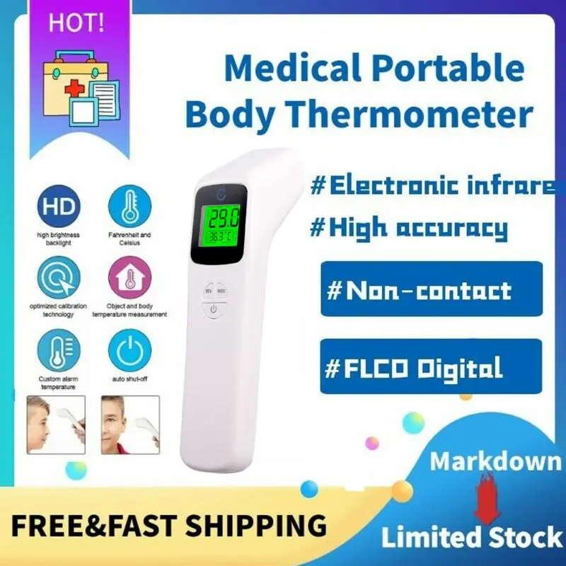 

Pudcoco Digital LCD Thermometer Infrared Forehead Non-touch Thermometer For Baby Kids Adults Temperature Gun Medical Health