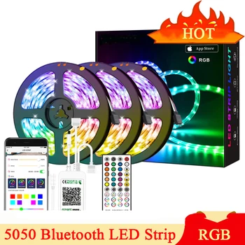 

DC12V 5050 LED Bluetooth RGB Music Strip Set Waterproof IP65 30LEDs/m Colorful Flexible Light with APP Control