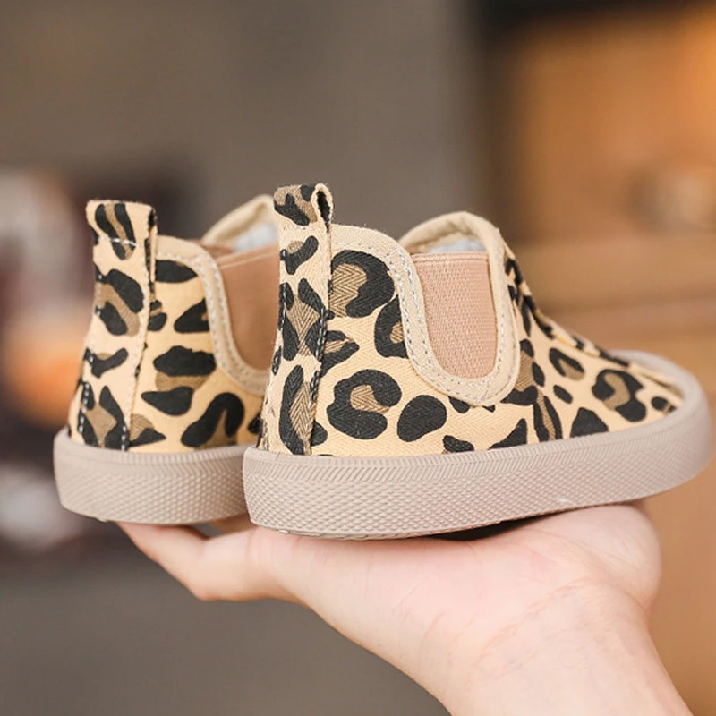 Spring Autumn New Kids Sneakers High Children's Canvas Shoes Boys And Girls Child Baby Slip On Boots Casual Military Boots