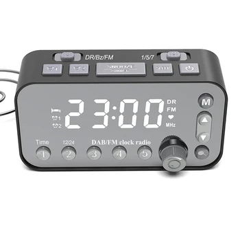 

DAB Bedside Alarm Clock Radio Large Sn Dual Alarm Clock Dual USB Radio Sleep Timer FM Radio Clock