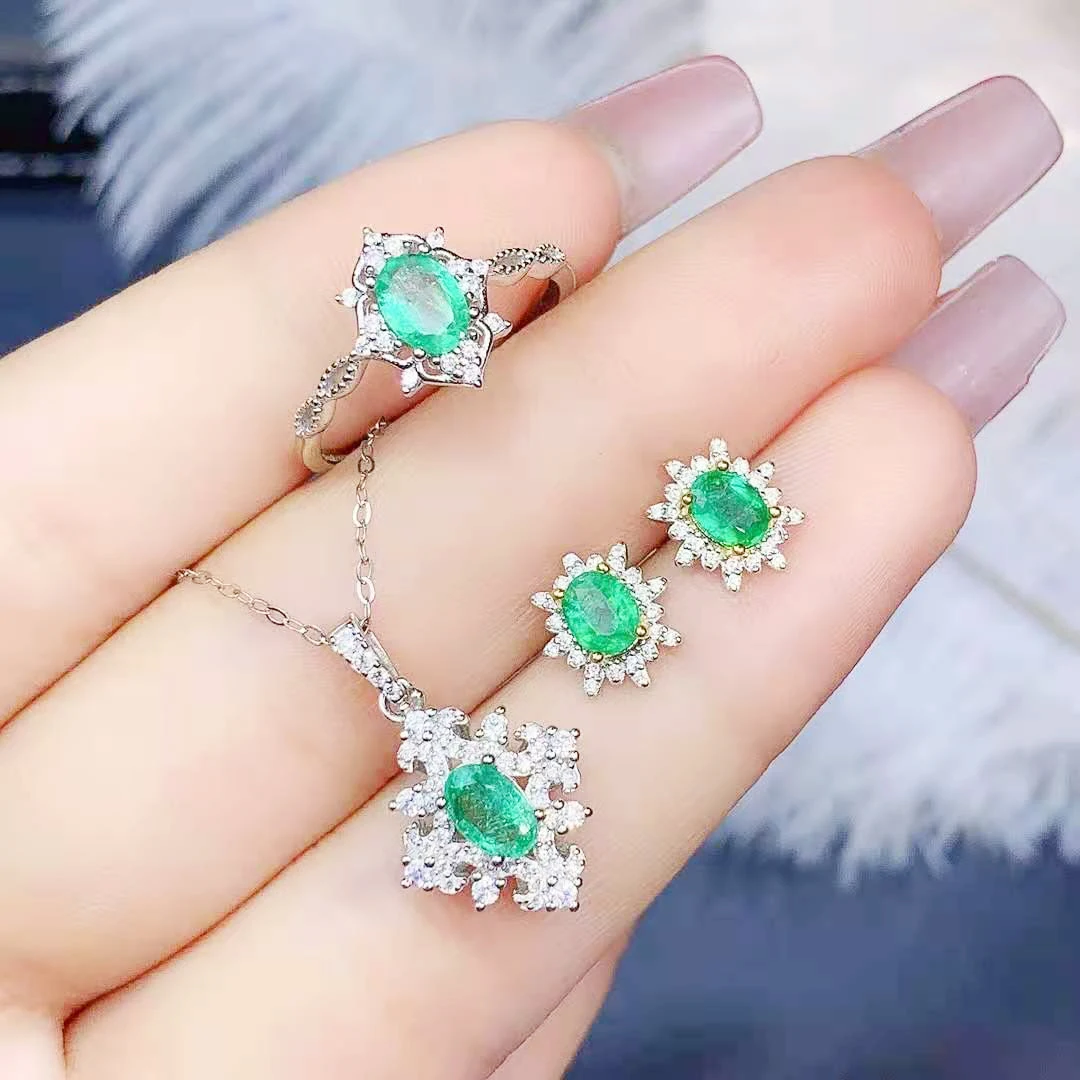 

Женский Свадебный комплект из колье и серёг, из серебра 925 пробы