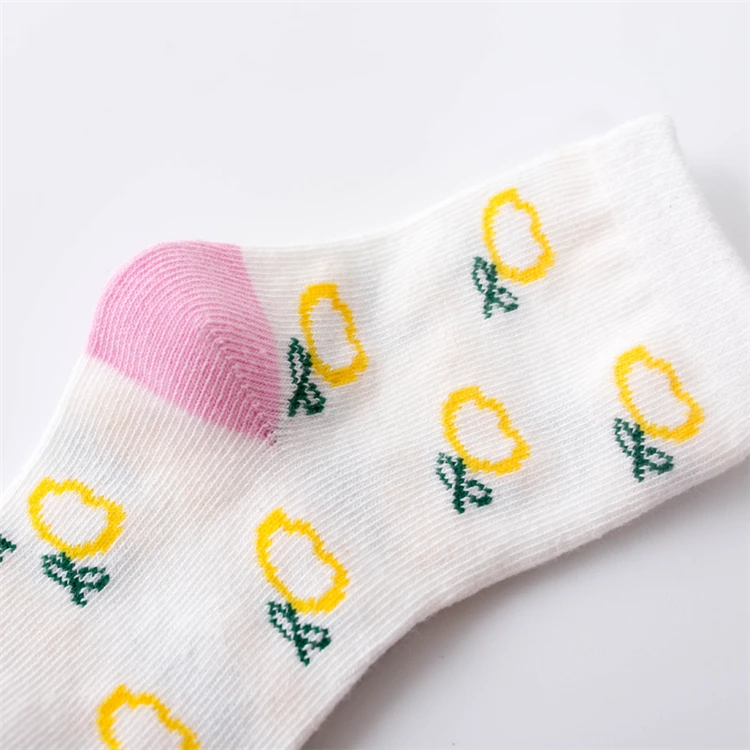 5 пар, Новые жаккардовые теплые хлопковые мягкие носки высокого качества с радужными фруктами для новорожденных мальчиков детские носки для маленьких девочек Miaoyoutong