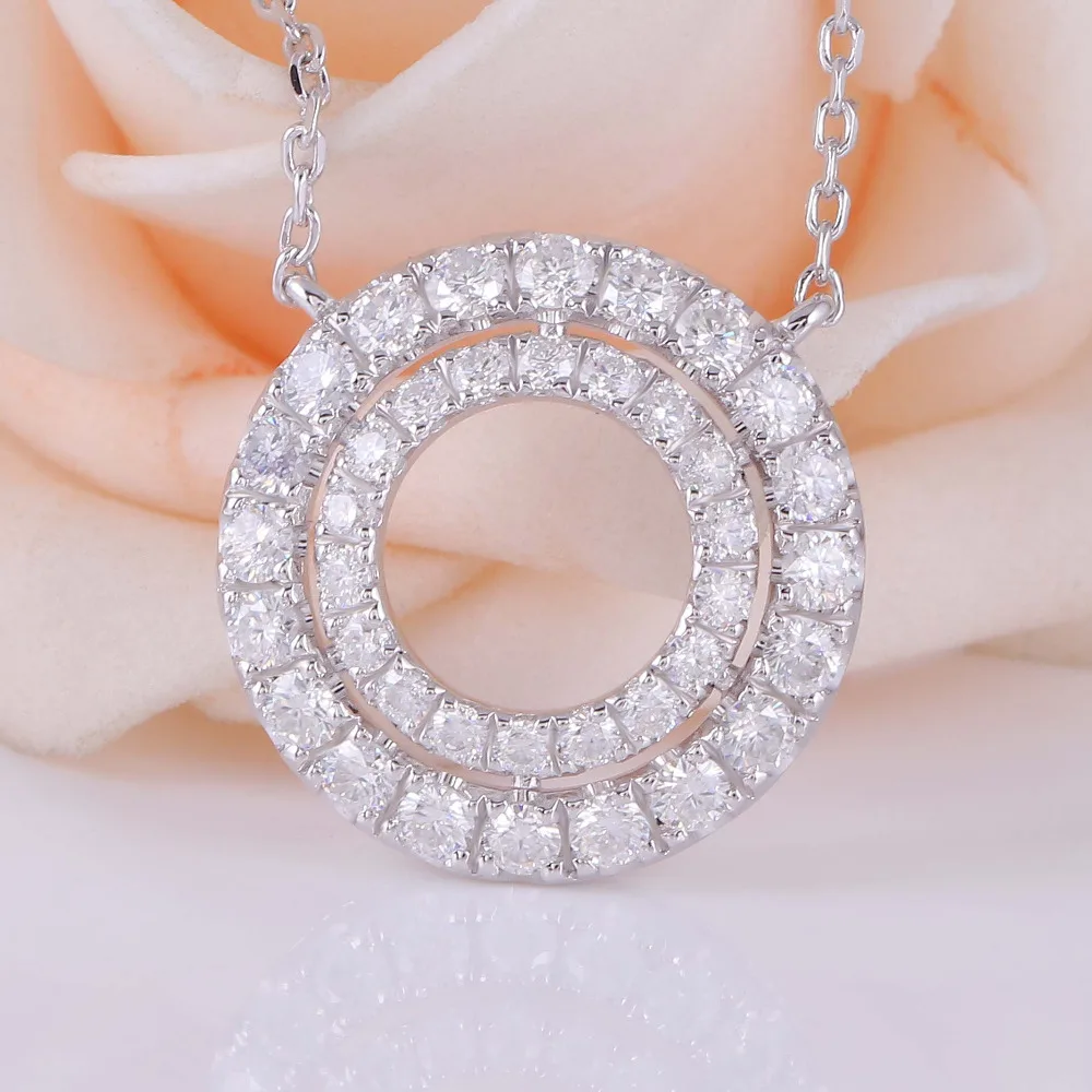 DovEggs стерлингового серебра 925 EF цвет Moissanite алмазный кулон ожерелье для женщин подарок для помолвки