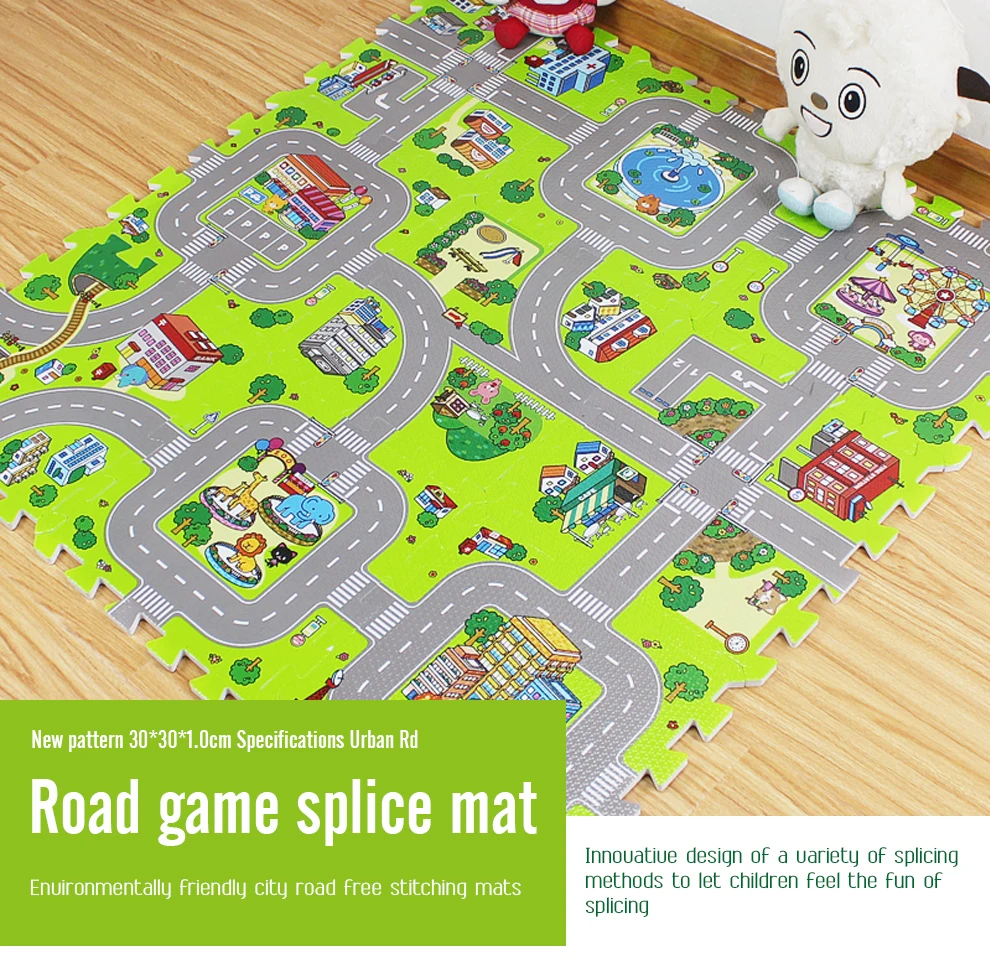 foam play mat 9pcs/Set Kids Carpet Playmat City Life Children's Educational Toys Road Traffic System Baby Play Mat EVA Kids Foam Puzzle Carpet