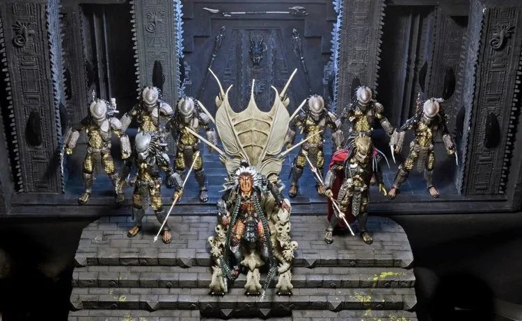 NECA Хищник трон череп специальный Форма трон 7-дюймовый универсальный ростовой 14-дюймовый сцены Гараж Комплект Модель
