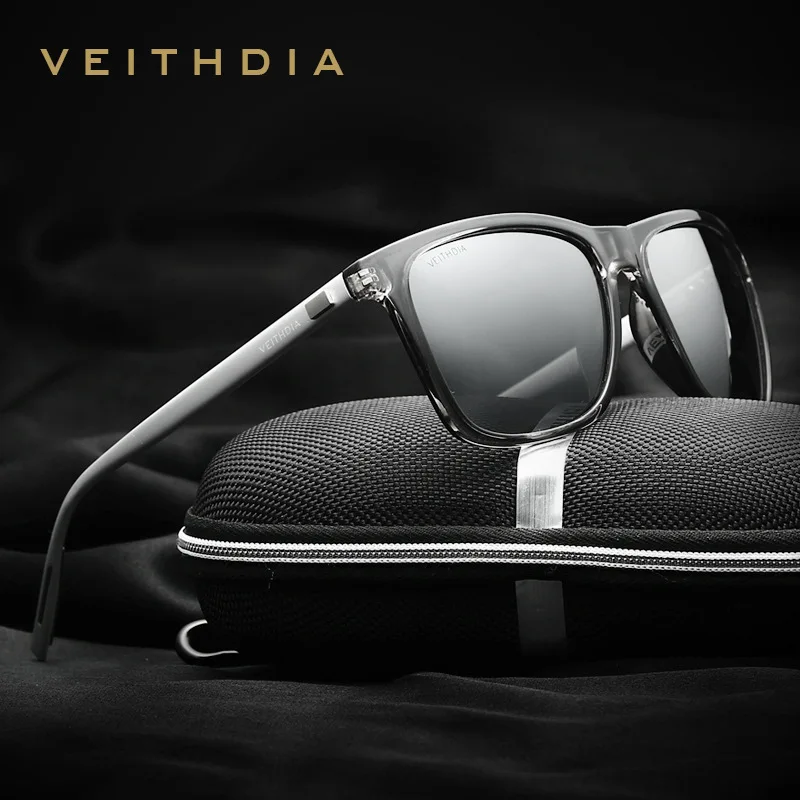 Бренд veithdia Мужские Винтажные Квадратные Солнцезащитные очки поляризованные UV400 Линзы Аксессуары Солнцезащитные очки для мужчин V6108