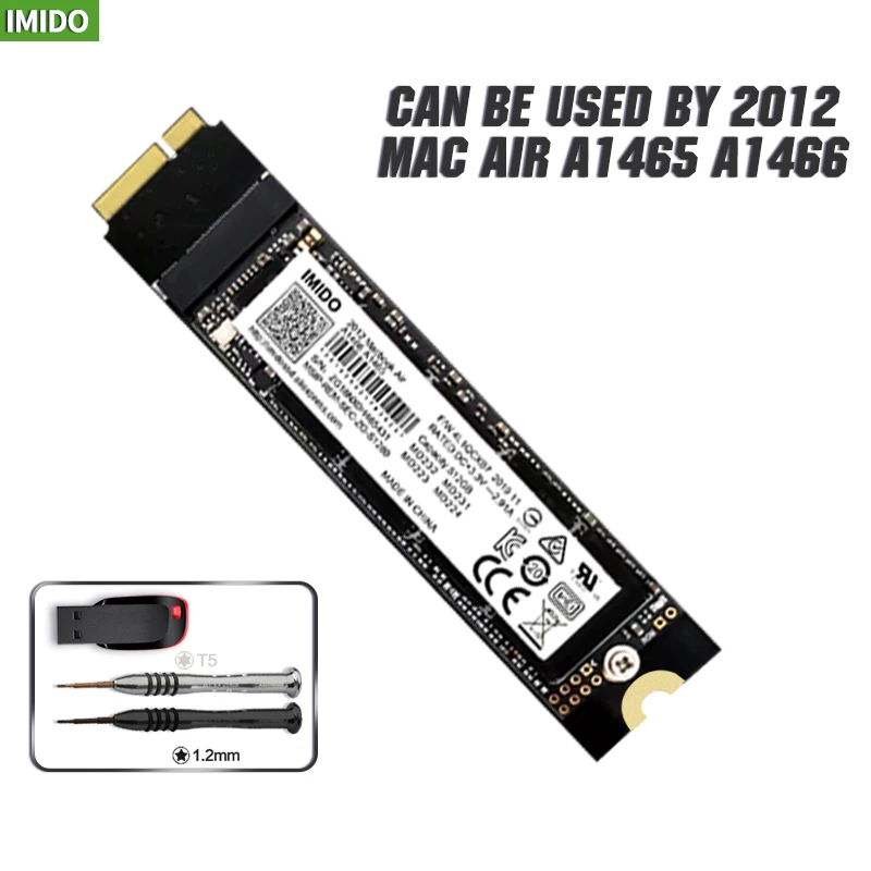 SSD-накопитель для Macbook Air A1465 A1466 Md231 Md232 Md223 Md224 твердотельный накопитель MAC 64 ГБ 128 256