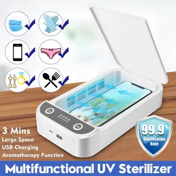 

5V UV Sterilizer Box Phone Sanitizer Face Mask Jewelry Cleaner Disinfection Sterilizing Box with Aromatherapy Esterilizador