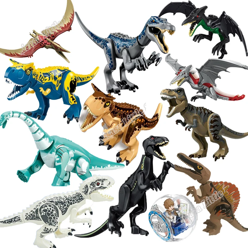2Pcs Large Dinosaurs Figure Jurassic World INDORAPTOR Building Blocks Toy Gifts