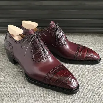 

Men PU Leather Fashion Shoes Low Heel Dress Shoes Brogue Shoes Spring Ankle Boots Vintage Classic Male Casual HA209