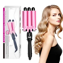 Three Sticks Egg Roll Head Hair Curler Small Curve Wave Hair Curler Water Ripple Curly Hair Ceramic Three Tubes Hair Curler