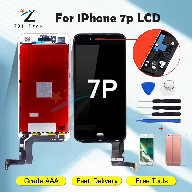 1 шт. ЖК-для iPhone 7, 7plus 8 8 Plus Pantalla ЖК-дисплей сенсорный экран дигитайзер сборка Замена хороший 3D сенсорный