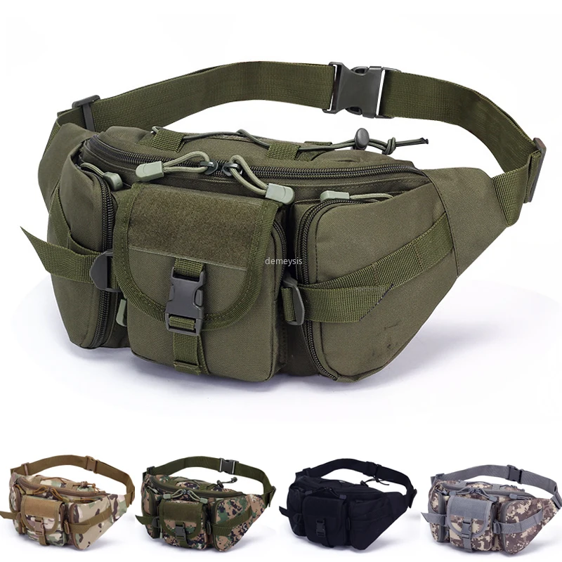 

Tactical Camouflage Molle Waist Bag Multifunctional Waist Pack Military Pouch Camping Hiking Running Sports Bags