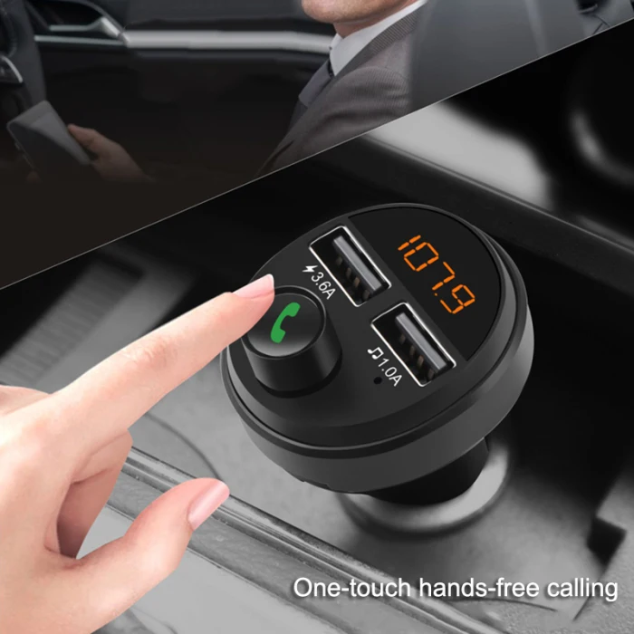 Bluetooth 5,0 fm-передатчик, беспроводной автомобильный комплект, MP3 плеер, двойное USB Автомобильное зарядное устройство FKU66