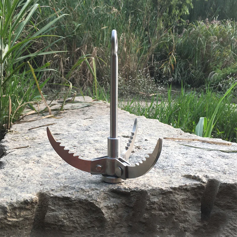 Claws Outdoor Climbing Folding Stainless Steel Three Grappling Hook Mountaineering Servival Security Small Size Emergency Claw