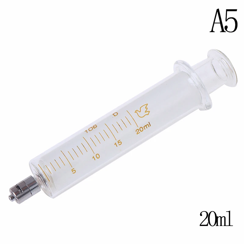 20ml Практичный 1 мл 2 мл 5 мл 10 мл 20 мл 30 мл 50 мл 100 мл стеклянный люэровский наконечник шприца голова многоразовый стеклянный шприц - Цвет: 20ml