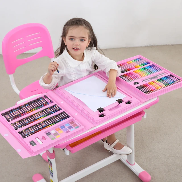 208 Pcs Kid Draw Set Colored Pencil Crayon  Crayon Painting Kids Draw -  150 Pcs/set - Aliexpress