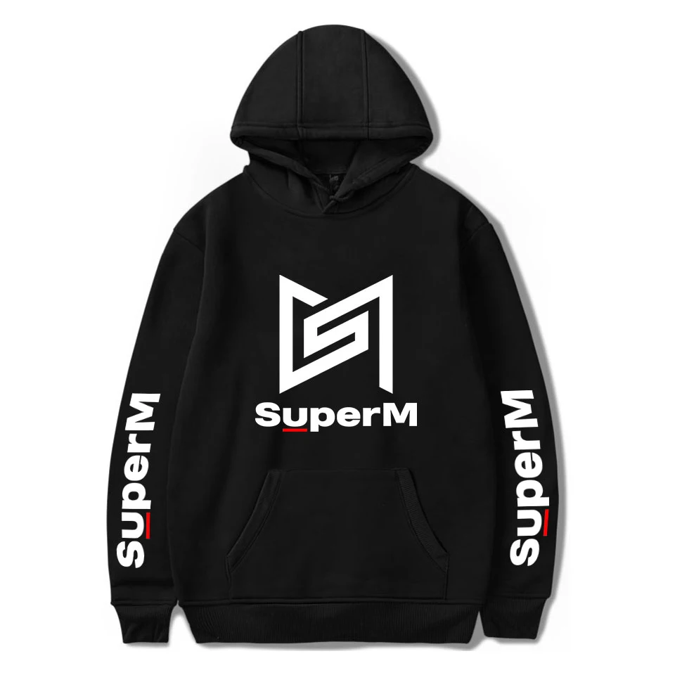 SuperM/толстовки; спортивная одежда; Модные женские толстовки; сезон осень-зима; Лидер продаж; пуловер для мальчиков и девочек; стиль с белыми буквами; Harajuku