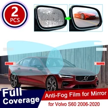 Para volvo s60 2006 2020 2010 capa completa anti nevoeiro filme espelho retrovisor à prova de chuva claro anti-nevoeiro filmes acessórios do carro 2011 2012