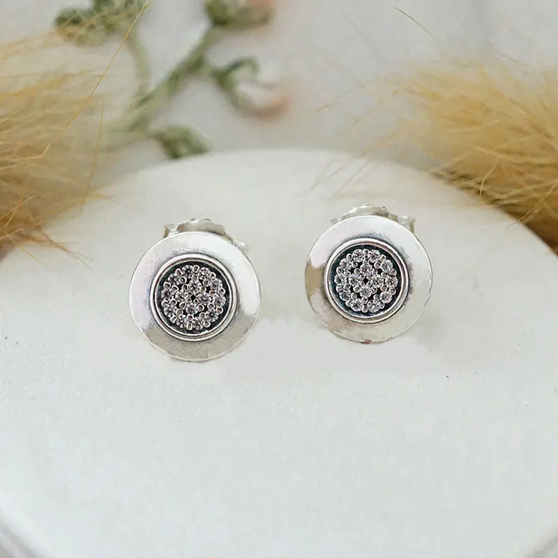 Подлинные 925 пробы серебряные серьги-гвоздики с кристаллами для женщин, свадебный подарок, хорошее Европейское ювелирное изделие