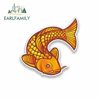 

EARLFAMILY 13cm x 13cm Koi Carpfish Japan Car Stickers Waterproof Occlusion Scratch Suitable For VAN RV Vinyl Material Decal