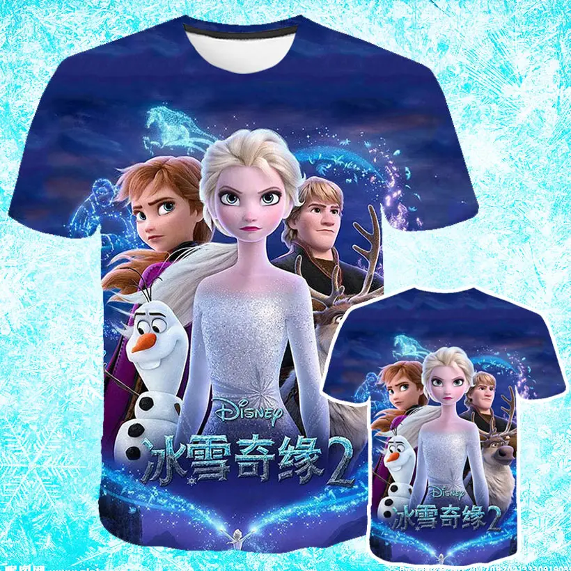 «Холодное сердце» 2 футболка seriesfashion прохладная Освежающая Женская одежда с принтом Детские футболки с коротким рукавом в стиле Харадзюку топы camisetas - Цвет: TX-5646
