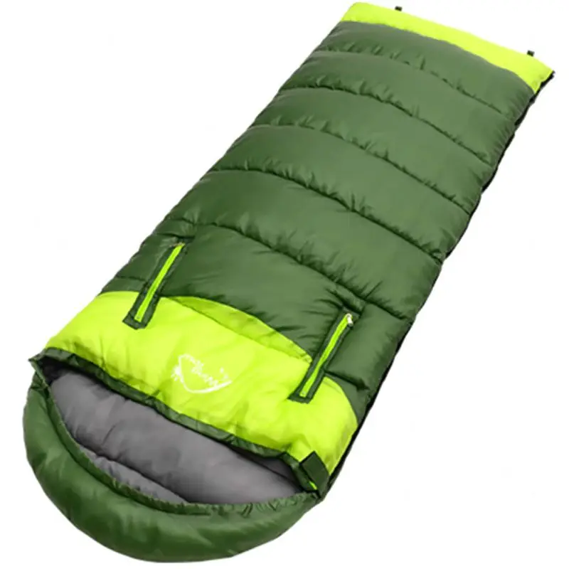 Green 1.35kg Открытый кемпинг спальный мешок для взрослых конверт Тип легкий портативный сплайсинга Fleabag молния тепловой путешествия - Цвет: Green 1.35kg