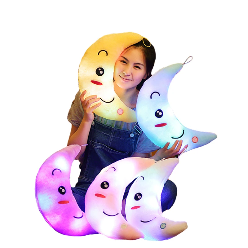 Luminous Pillow Soft Stuffed Plush Glowing Colorful Stars Cushion Led Light Gift For Kids Children Girls glow in the dark toy