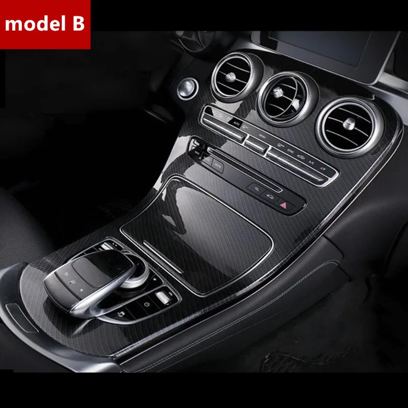 

Center Console Panel Decoration Cover Trim Carbon Fiber Color 2Pcs For Mercedes Benz C Class W205 2015-2018 GLC X253 2016-2018