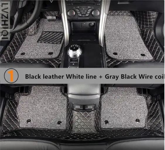 Коврики для ног коврик для Mercedes-Benz A Class W176 W177 B Class W246 C-Class W204 W205 E-Class W212 W213 GLA-Class X156 GLC-Class X253 CLS-Class W218 высокого качества вышивка кожаная проволочная катушка 2 Laye - Название цвета: A Model
