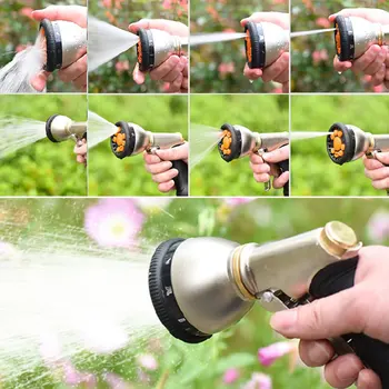 

Multifunction High Pressure Water Gun Sprayer Gardening Tools Car Wash 9 Pattern Function Wash Tools Adjustable Sprinkler Nozzle