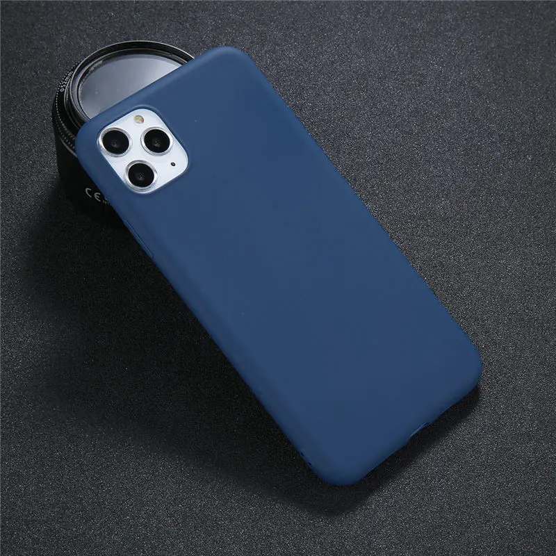 Lovebay силиконовый чехол для телефона для iPhone 11 Pro X XR XS Max 7 8 6 6s Plus 5 5S SE карамельный цвет сплошной мягкий чехол для iPhone 11 - Цвет: N
