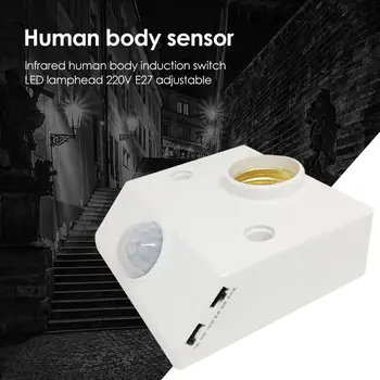 

PIR Motion Sensor E27 Lamp Base Automatic Body Infrared IR Detector Holder Socket for Indoor Wall Lamp LED Lamp Light AC100-265V