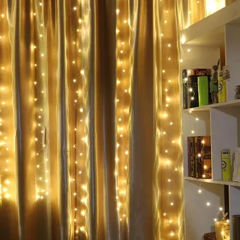 

3X3M 300LEDs Christmas Curtain Fairy Decorative Garlands LED String Net Lights Xmas Wedding Decoration Lights for Party New Year