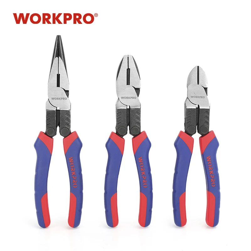 WORKPRO плоскогубцы с высоким рычагом Набор плоскогубцев длинным носом