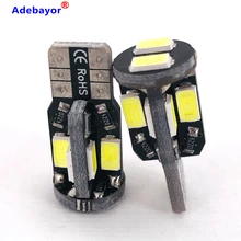 100 шт. T10 led W5W T10 6smd canbus 5630 led Canbus без ошибок авто светодиодные лампы индикатора светильник стояночные огни белый 12V