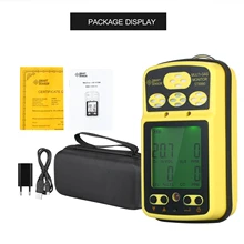 Détecteur de gaz intelligent ST8990 4 en 1, détecteur et testeur de gaz, multi-capteur avec alarme de rétro-éclairage, prise ue
