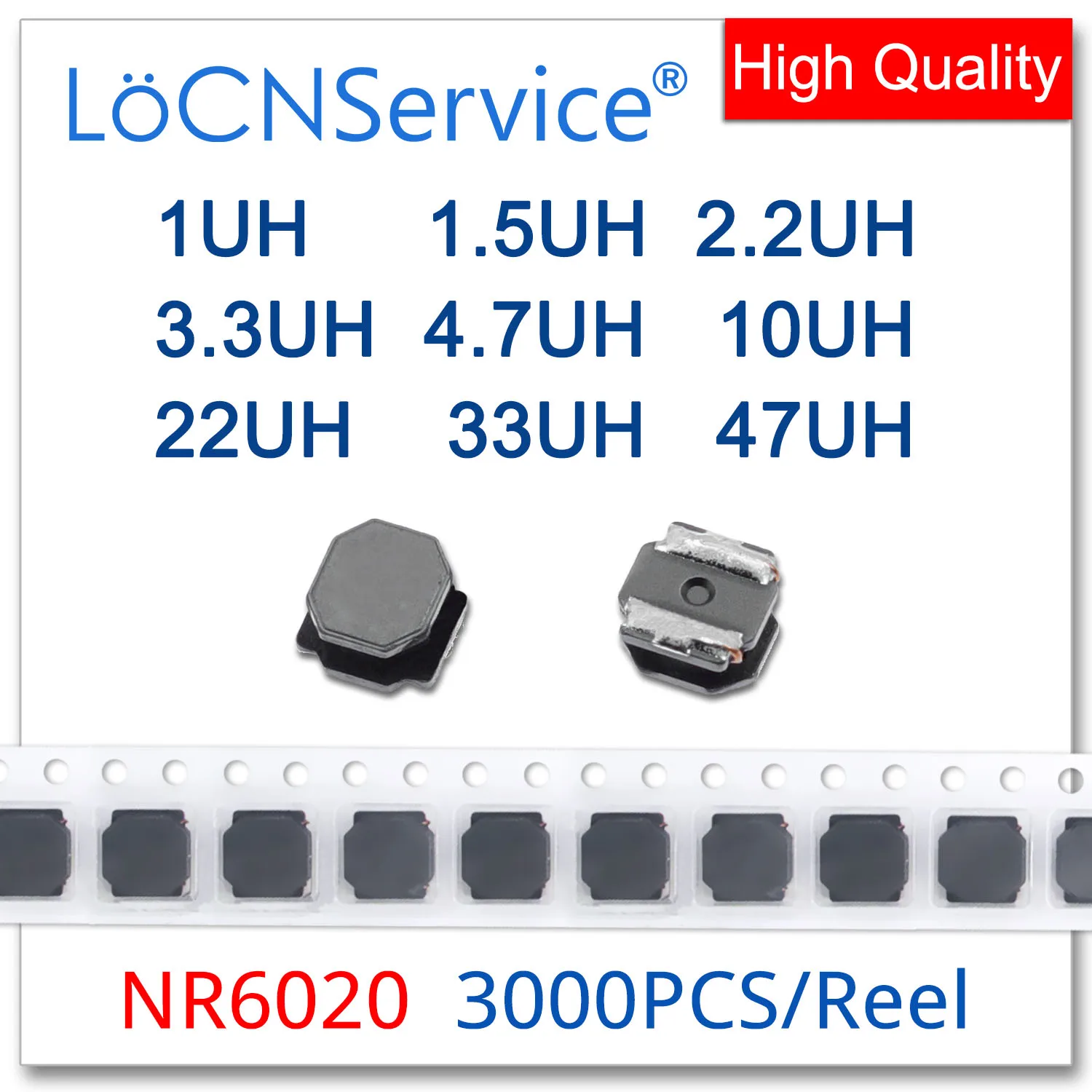LoCNService 3000 шт. NR6020 1UH 1.5UH 2.2UH 3.3UH 4.7UH 10UH 22UH 33UH 47UH 6 0*6 0*2 поверхностного монтажа Мощность