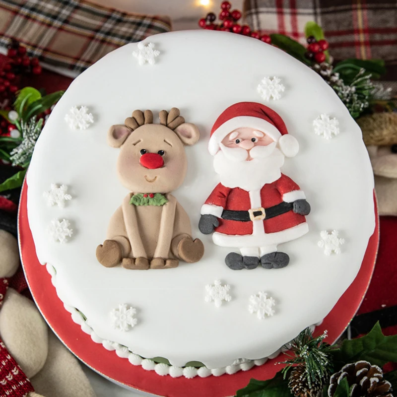 Christmas Santa Elk Cookie Mould Silicone Mold Fondant Cake