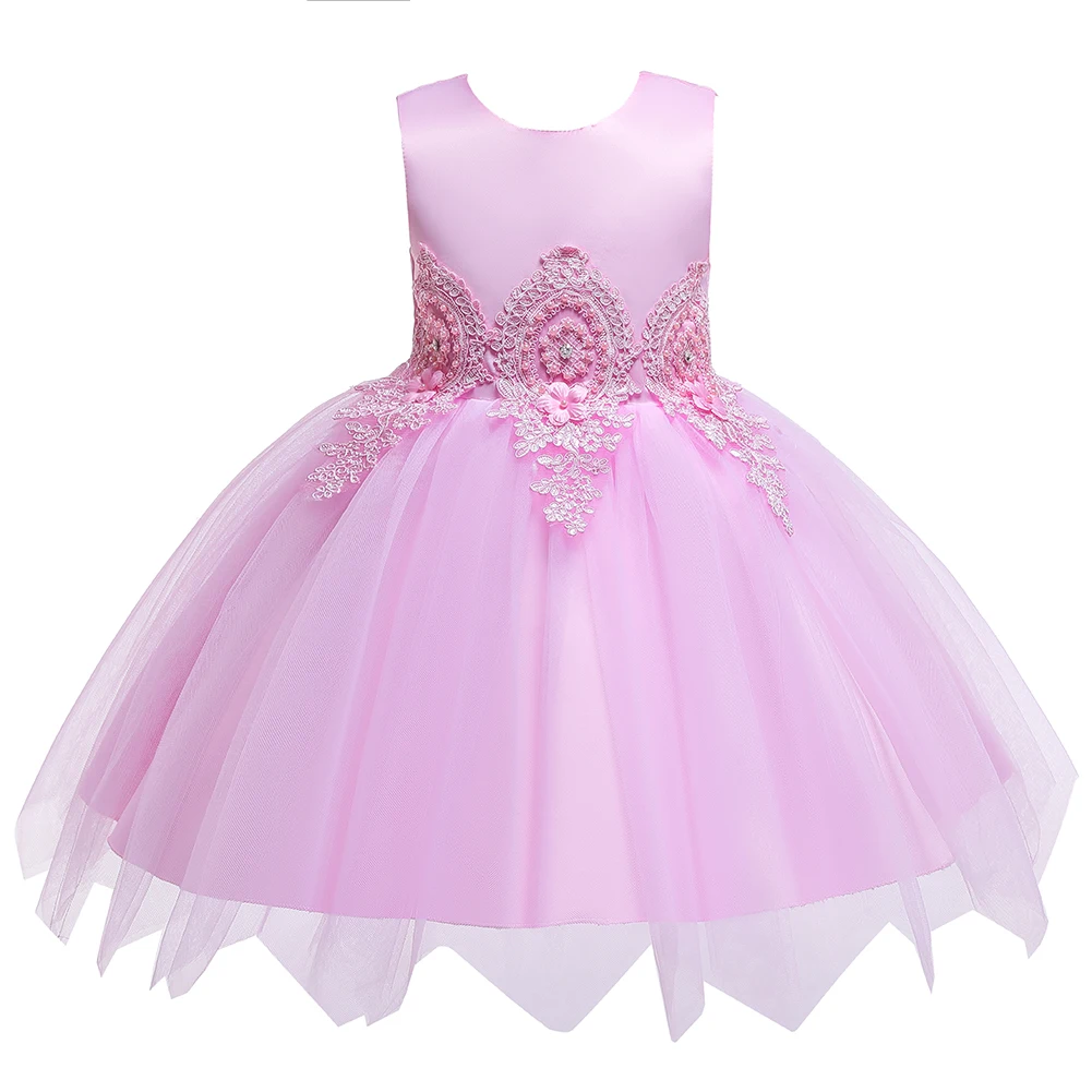 Нарядное платье для девочек 5 лет, Новое Стильное кружевное платье принцессы для маленьких детей, нарядное свадебное платье торжественное праздничное платье для девочек, детское платье-пачка