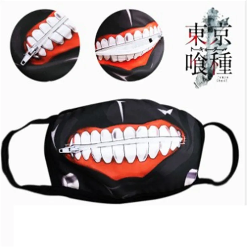 

Classic Anime Tokyo ghoul Kaneki Ken Cosplay Zipper mask dust masks 3D printed zipper mask