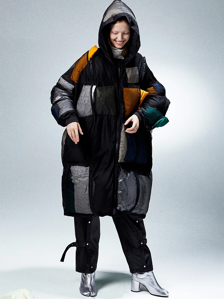 

[11.11] 2019 Winter New Collection unique design detachable long white duck down jacket coat women