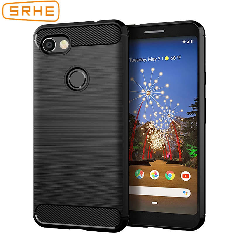 

SRHE Cover For Google Pixel 3A XL Case Silicone Rugged Armor Soft Fiber Back Case For Google Pixel 3A Pixel3A XL Cover