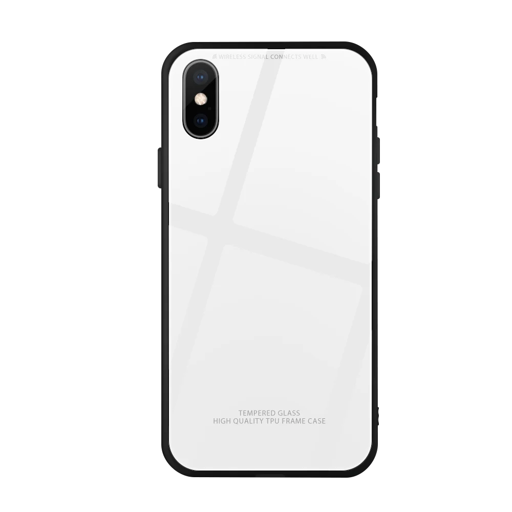 03 Модный жесткий стеклянный чехол для телефона для iPhone XR XS X XS Max однотонный Гладкий роскошный защитный чехол Funda для iPhone 6 6S 7 8 Plus - Цвет: 03